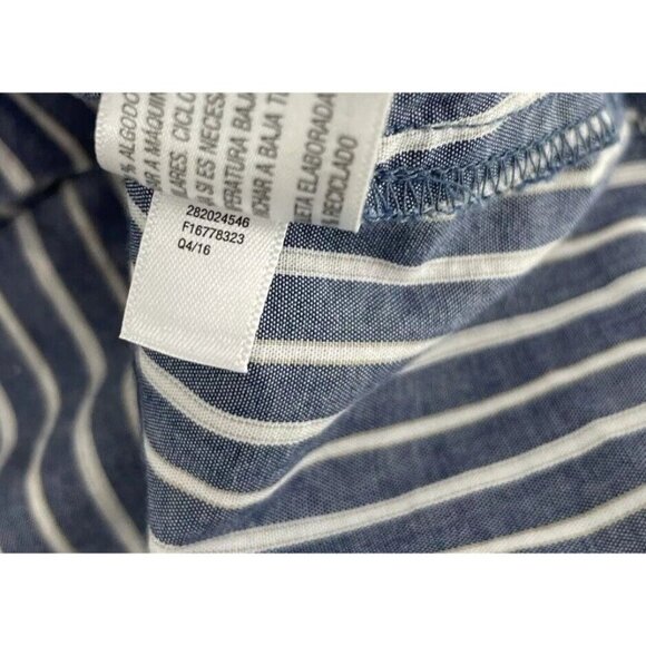 Xilaration Blue & White Striped Off Shoulder 100% Cotton Boho Blouse Festival M - Picture 8 of 8